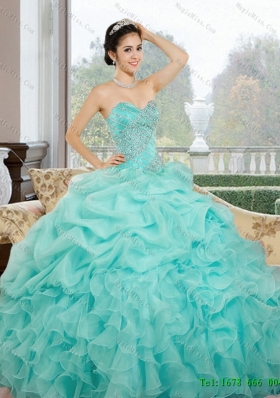 2015 Gorgeous Sweetheart Quinceanera Dresses with Ruffles and Pick Ups