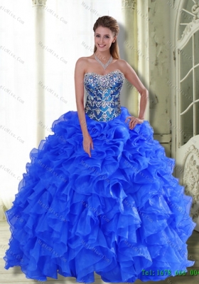 Unique Strapless 2015 Quinceanera Dresses with Beading and Ruffles