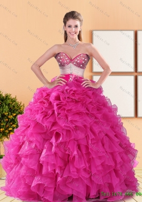 2015 Unique Sweetheart Quinceanera Dresses with Beading and Ruffles