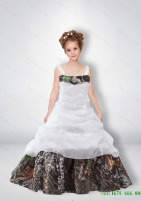 Cute A Line 2015 Camo Flower Girl Dresses with Beading