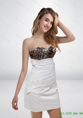 2015 New Column Sweetheart Mini Length Camo Prom Dresses