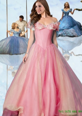 2015 Beautiful Princess Cinderella Quinceanera Dresses in Watermelon