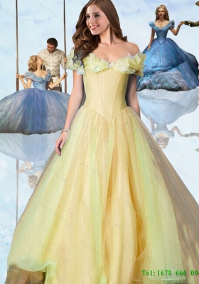 2015 Summer Pretty Princess Off The Shoulder Cinderella Quinceanera Dresses