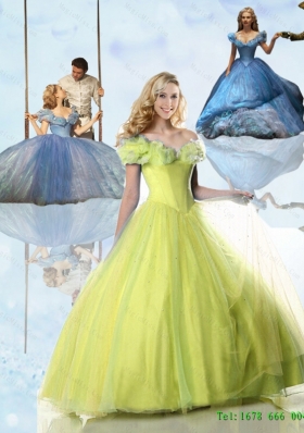 Elegant 2015 Summer Cinderella Quinceanera Dresses in Yellow Green