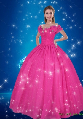 Luxurious 2015 Summer Off the Shoulder Floor Length Cinderella Quinceanera Dresses