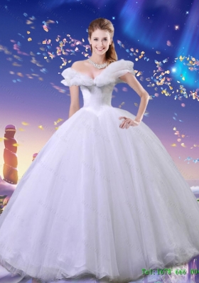 Elegant Off the Shoulder Cinderella Quinceanera Dresses in White for 2015 Summer