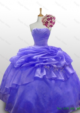 In Stock Beaded and Paillette Quinceanera Dresses with Ruffled Layers for 2015