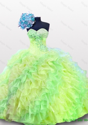 2015 Real Sample Sweetheart Quinceanera Dresses in Multi Color