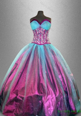 Elegant Pretty Artistic Sweetheart Beaded Sweet 16 Dresses in Tulle for 2016