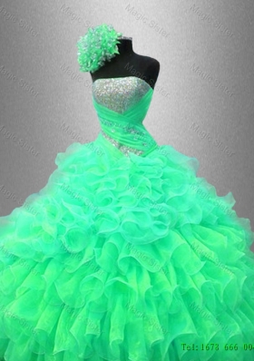 Ruffles and Sequined Beautiful Sweet 16 Dresses with Strapless