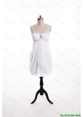 Hot Sale New Style Beading Short White Prom Dresses for Holiday