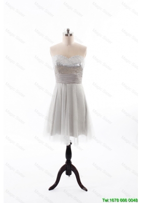 New Style Summer Short Prom Dress with Sequins and Belt