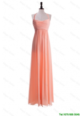 Exclusive 2016 Halter Top Long Prom Dresses in Watermelon