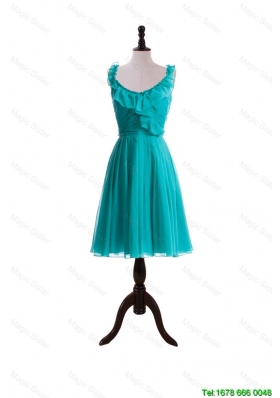 Gorgeous 2015 Summer A Line Scoop Prom Dresses with Paillette in Turquoise