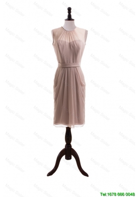 Elegant Belt Short Prom Dresses with Knee Length