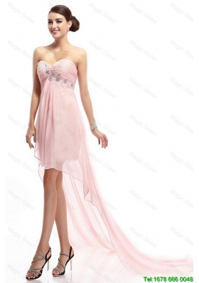 Best Selling Lovely Perfect Sweetheart Beaded Prom Gowns with High Low