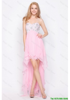 Wonderful New Arrivals Hot Sale Empire Sweetheart High Low Prom Dresses with Beading