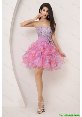 Pretty Sweetheart Bowknot and Beaded Short Prom Gowns in Multi Color