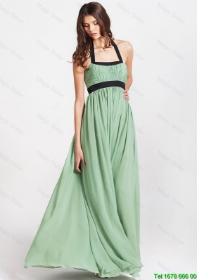 Perfect Modern Halter Top Prom Dresses with Ruching and Belt
