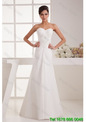 Perfect Beading White Wedding Dress with Court Train for 2016