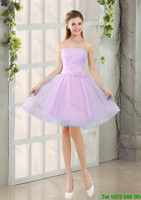 Custom Made A Line Strapless Ruching Bridesmaid Dresses with Belt