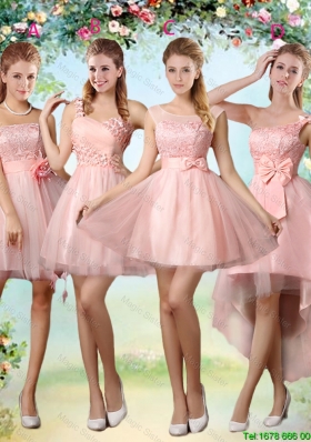 Popular A Line Pink Bridesmaid Dresses with Lace and Appliques
