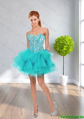 Latest Ball Gown Sweetheart Beaded Prom Dresses in Multi Color
