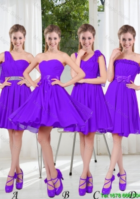 2016 Fall A Line Bowknot Prom Dresses in Purple
