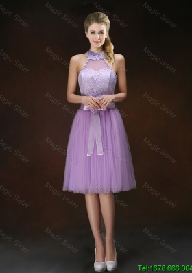 Popular Knee Length Prom Dresses with Halter Top