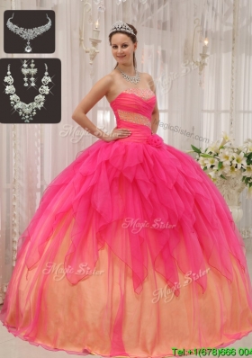 2016 Pretty Ball Gown Strapless Quinceanera Dresses with Beading