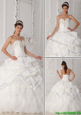 Exquisite White Sweetheart Custom Make Quinceanera Dresses with Beading