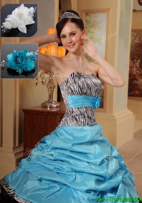 Fashionable Ruffles and Pick Ups Quinceanera Gowns in Zebra