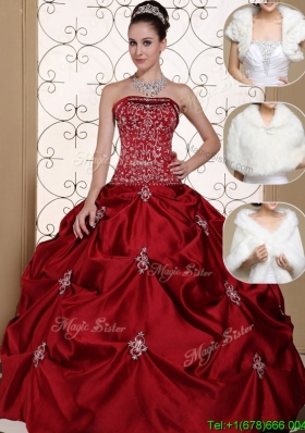 2016 Fashionable Strapless Vestidos de Quinceanera Gowns with Embroidery and Pick Ups