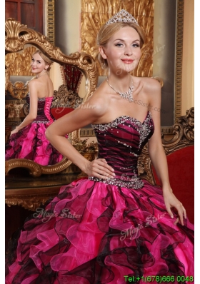 Latest Ball Gown Sweetheart Beading and Ruffles Quinceanera Dresses