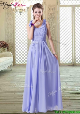 Romantic Empire Straps Bridesmaid Dresses in Lavender