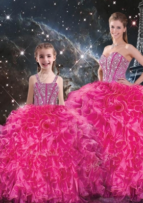 2016 Luxurious Beading Princesita Dress in Hot Pink