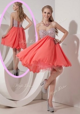 New Lovely Sweetheart Mini Length Beading Prom Dress for Homecoming