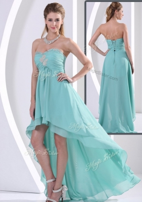 2016 Low Price Sweetheart High Low Sexy Prom Dress with Beading