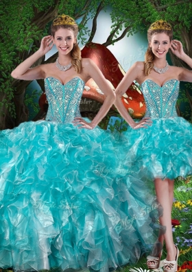 Hot Sale Sweetheart Detachable Quinceanera Dresses with Beading for Summer