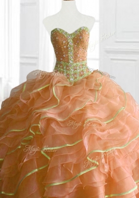 In Stock  Ball Gown Beading and Ruffles Sweet 16 Dresses for 2016