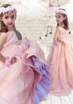 2016 Pretty Ball Gown Peach Mini Quinceanera Dresses with Bowknot