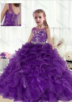 2016 Fashionable Ball Gown Beading and Ruffles Mini Quinceanera Dresses