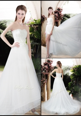 2016 Exclusive Empire Sweetheart Wedding Dresses with Brush Train