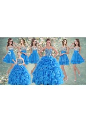 Customized Ball Gown Beaded Sweet 16 Gown and Sequined Short  Dama Dresses Ruffled Mini Quinceanera Dress