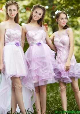 New Style Laced Lavender Tulle Dama Dress For Summer