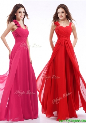 New Arrivals Straps Floor Length Prom Dress with Hand Made Flowers