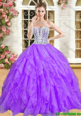 Classical Really Puffy Quinceanera Dress with Ruffles and Beading
