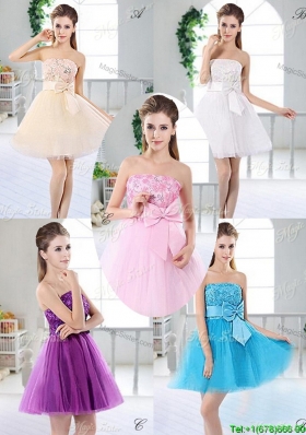 Pretty A Line Sequined and Bowknot Dama Dresses in Baby Pink
