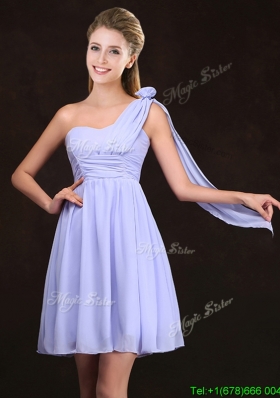 2017 Clearance One Shoulder Mini Length Dama Dress in Lavender
