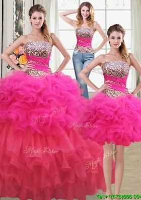 Beautiful Puffy Beaded Bodice and Ruffled Layers Detachable Quinceanera Dress in Two Tone